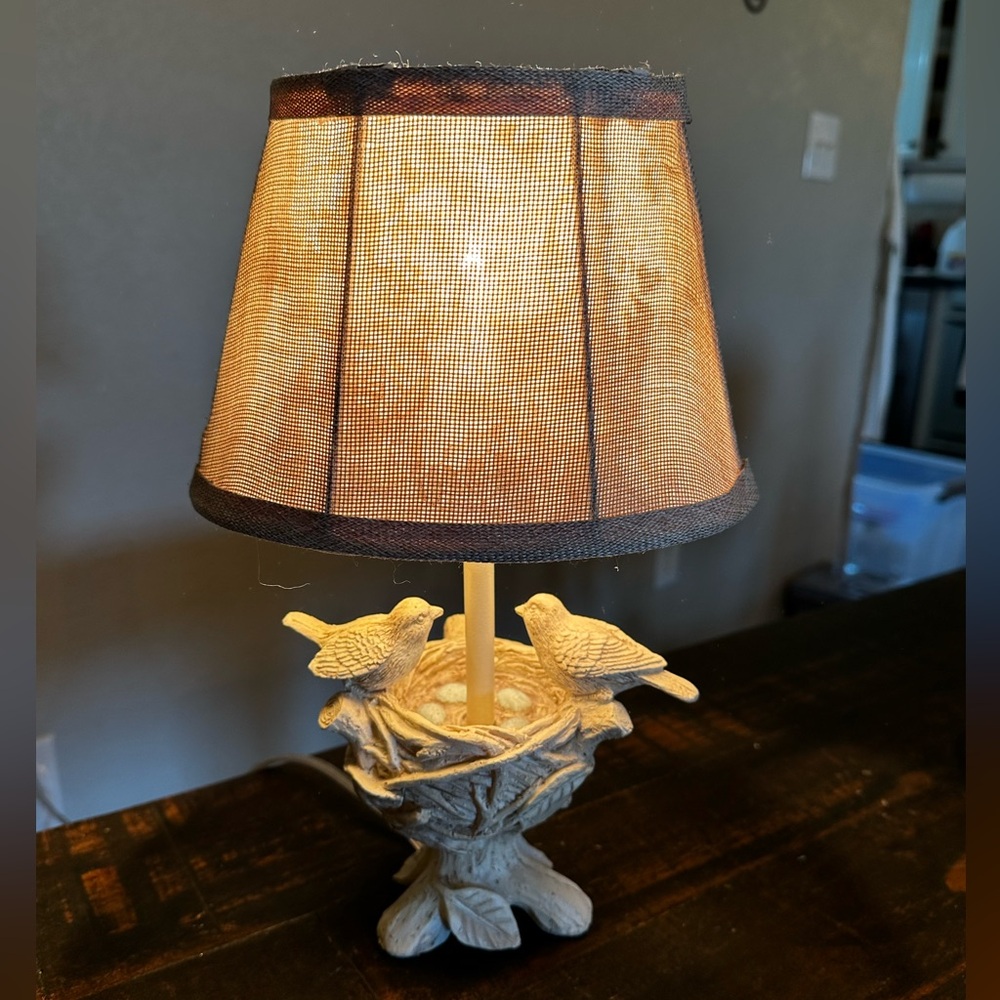 Two Birds and Nest Lamp